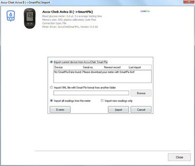 Import your log book data from Accu-Chek Smart Pix