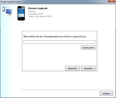 Datenbernahme von der Glooko Logbook Exportdatei ins Diabetes-Tagebuch
