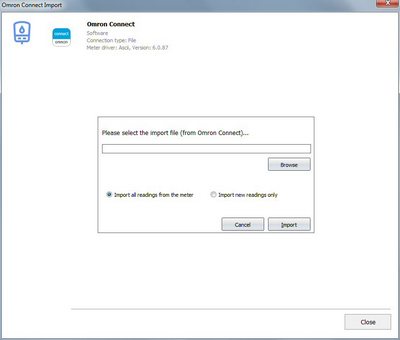 Import your readings from Omron Connect App into your log book