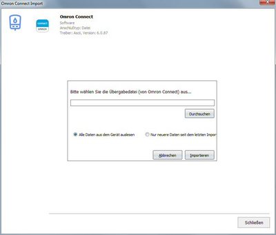 Datenbernahme von der Omron Connect App ins Diabetes-Tagebuch