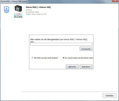 Datenbernahme von Omron-Software Importdatei