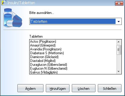 Insulintypen editieren